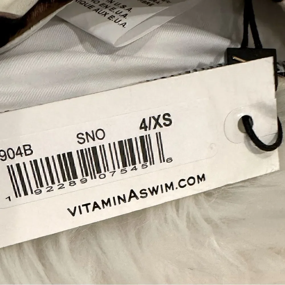 NWT Vitamin A Barcelona High Waist Full Cut Bottom in Snow Leopard Size XS